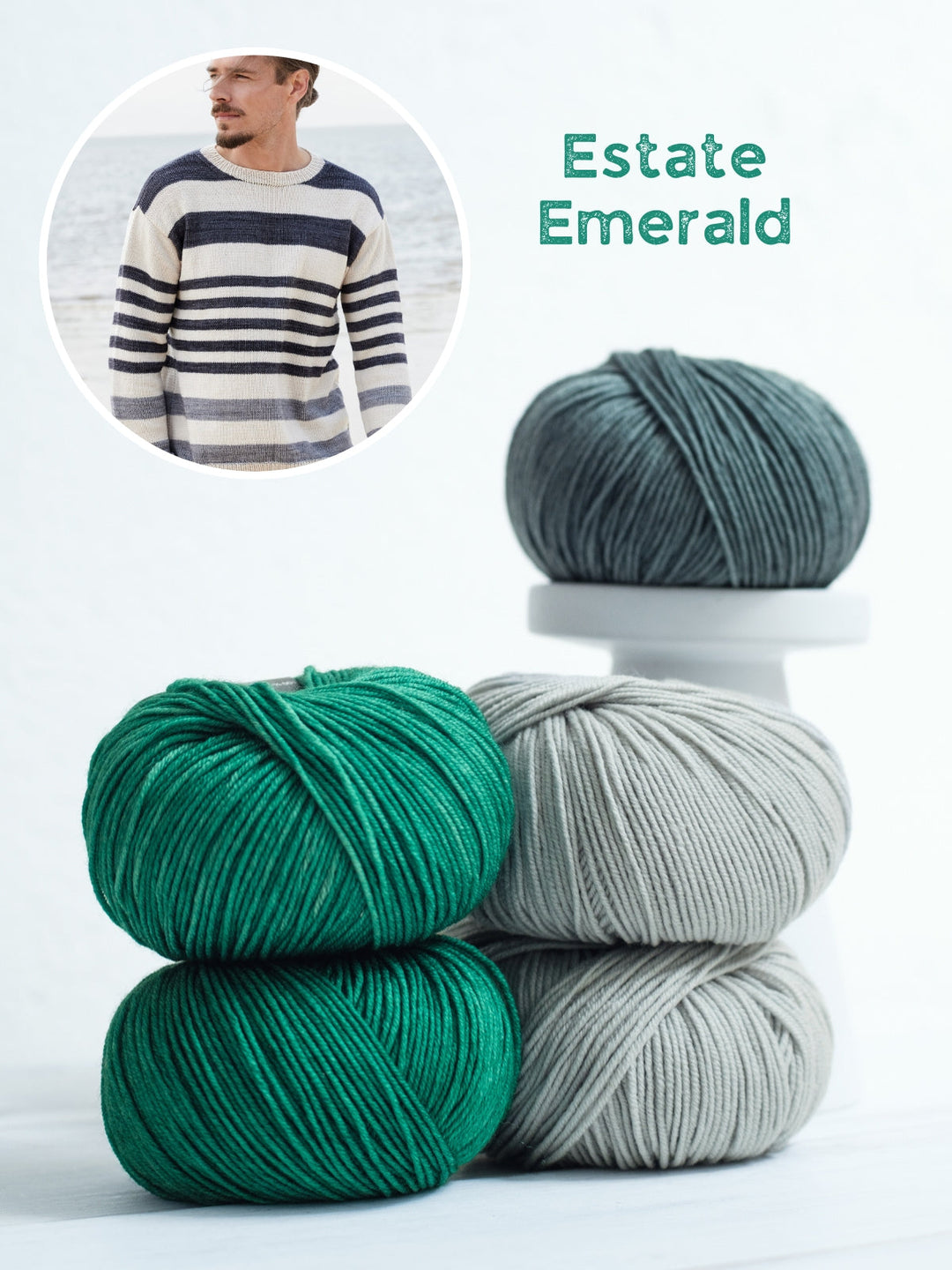 Strickpaket Cool Wool Vintage &amp; Cool Wool gestreifter Pullover für ihn