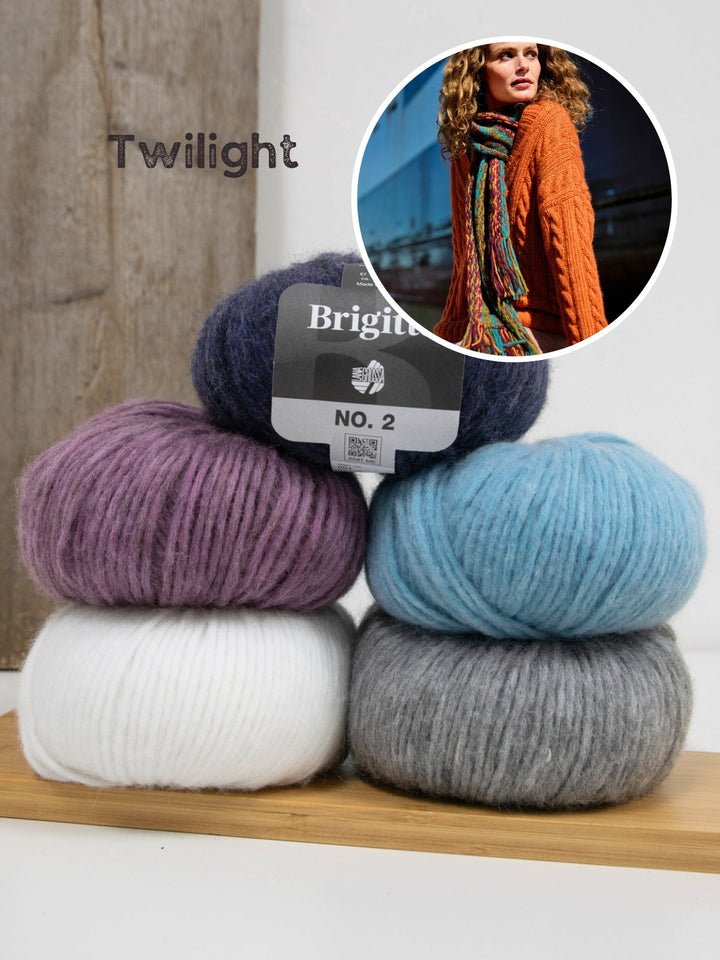 Strickpaket Brigitte No. 2 Schal mit Norwegermuster