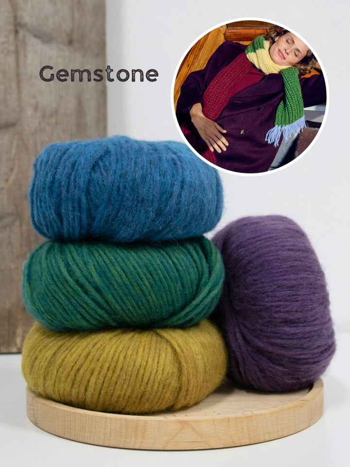 Strickpaket Brigitte No. 2 Schal mit Blockstreifen