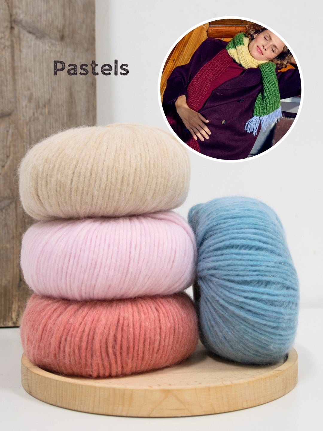 Strickpaket Brigitte No. 2 Schal mit Blockstreifen