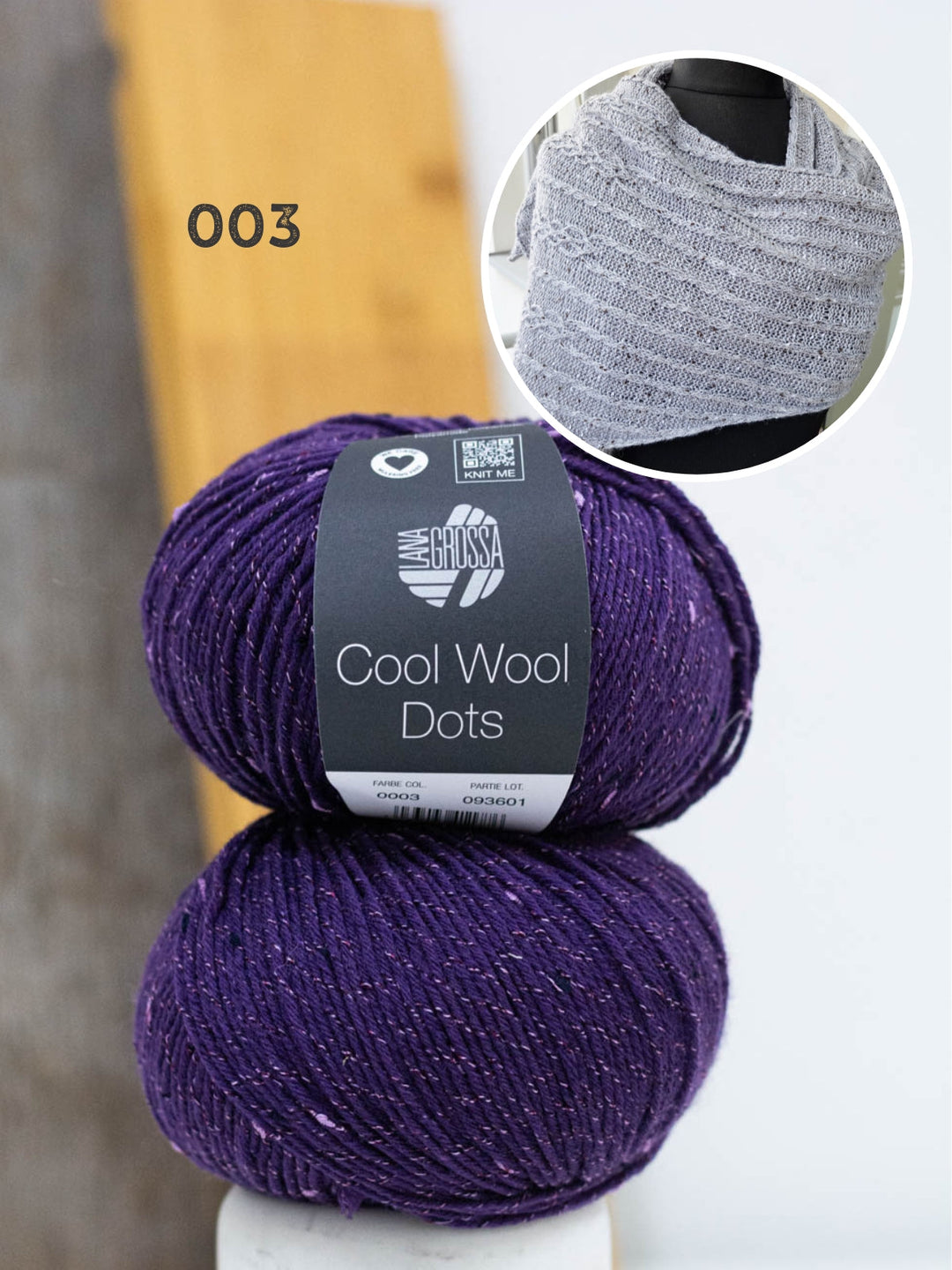 Strickpaket Lizas Tuch Cable Love - Cool Wool Dots