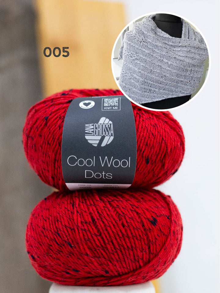 Strickpaket Lizas Tuch Cable Love - Cool Wool Dots
