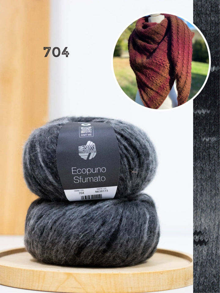 Strickpaket Lizas Tuch Cable Love - Ecopuno Sfumato