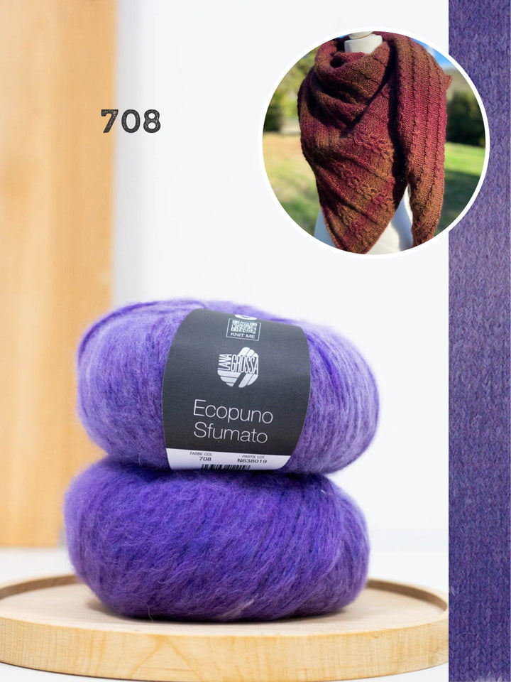 Strickpaket Lizas Tuch Cable Love - Ecopuno Sfumato