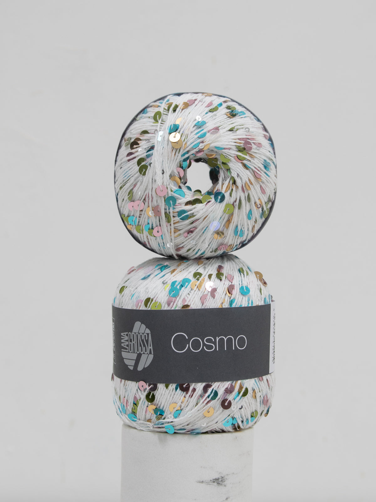 Cosmo 038 Creme / Pailletten bunt