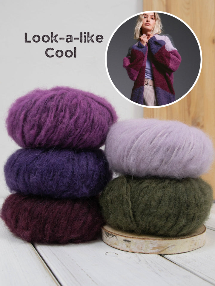 Strickpaket Baby Furry Jacke mit Blockstreifen