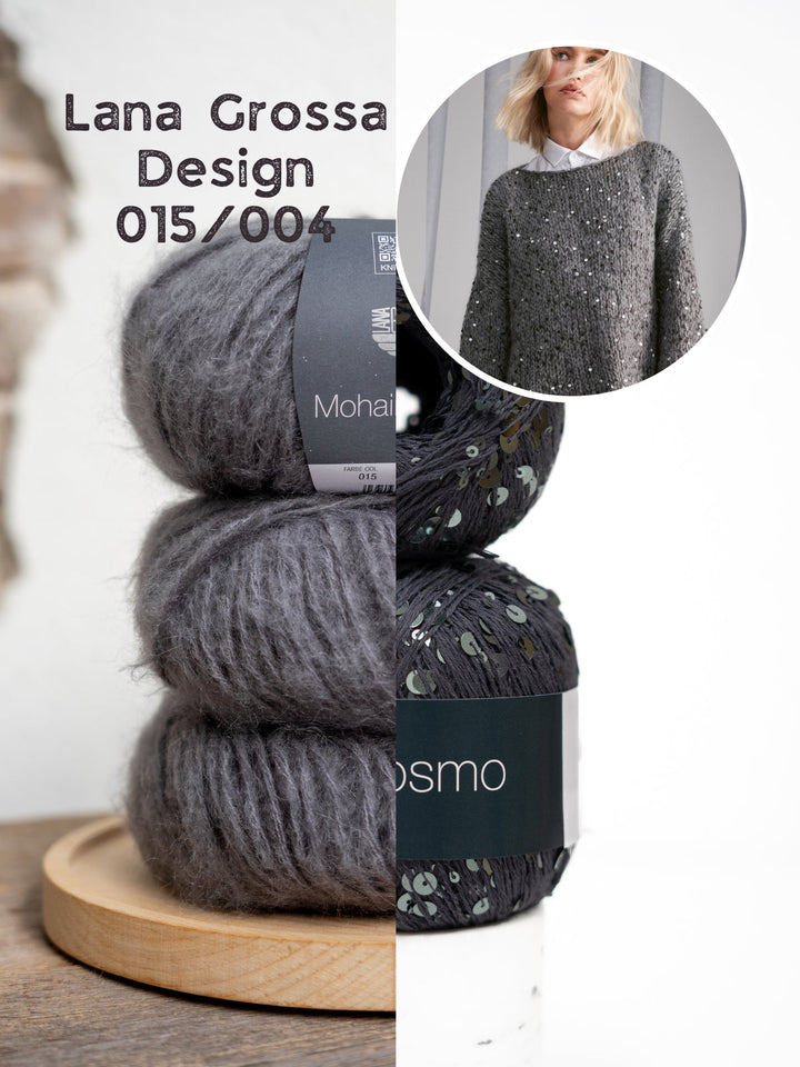 Strickpaket Mohair di Gio Cosmo Pullover mit Trompetenärmeln