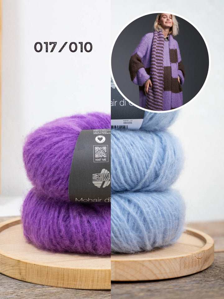 Strickpaket Mohair di Gio Minikleid mit Blockstreifen