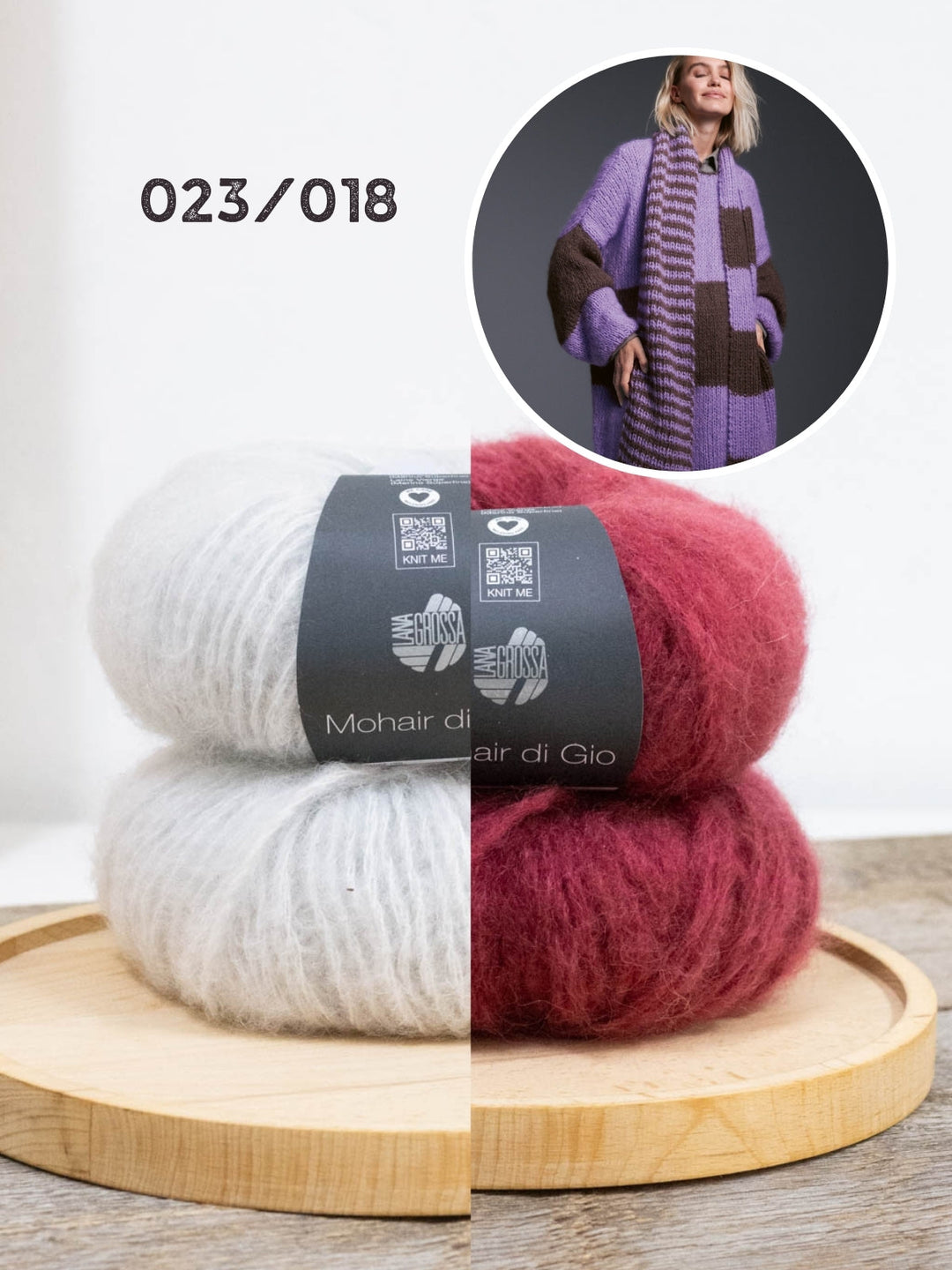 Strickpaket Mohair di Gio Minikleid mit Blockstreifen