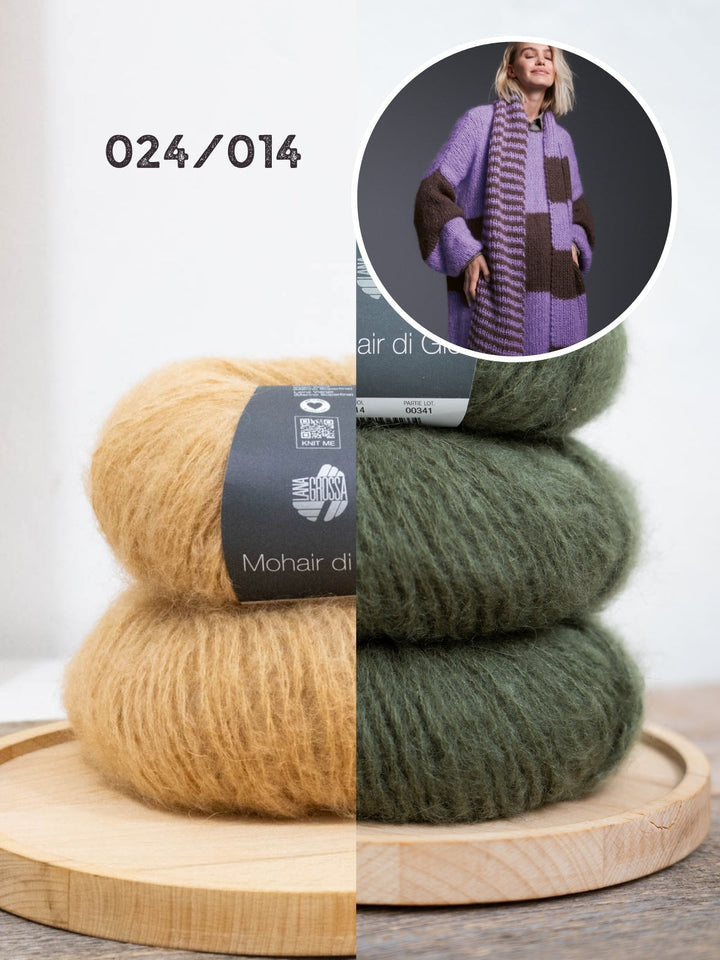 Strickpaket Mohair di Gio Minikleid mit Blockstreifen