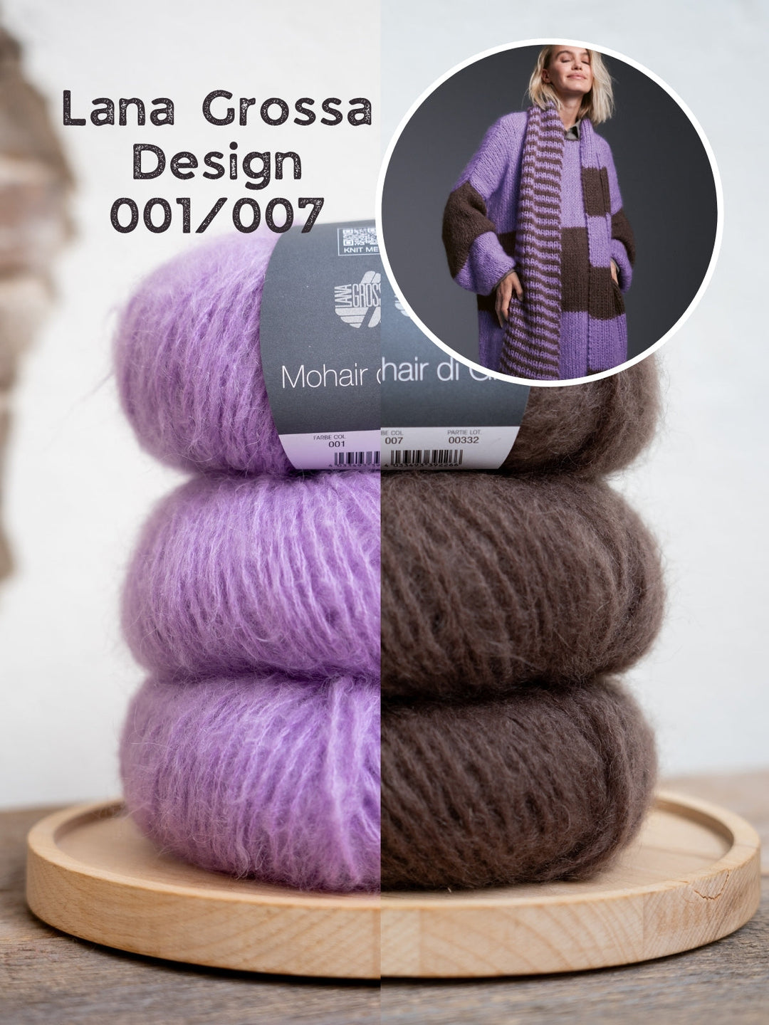 Strickpaket Mohair di Gio Minikleid mit Blockstreifen