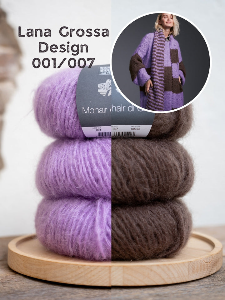 Strickpaket Mohair di Gio Minikleid mit Blockstreifen