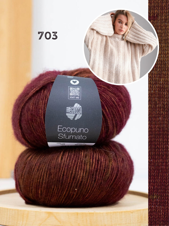 Strickpaket Ecopuno Sfumato Rippenpullover