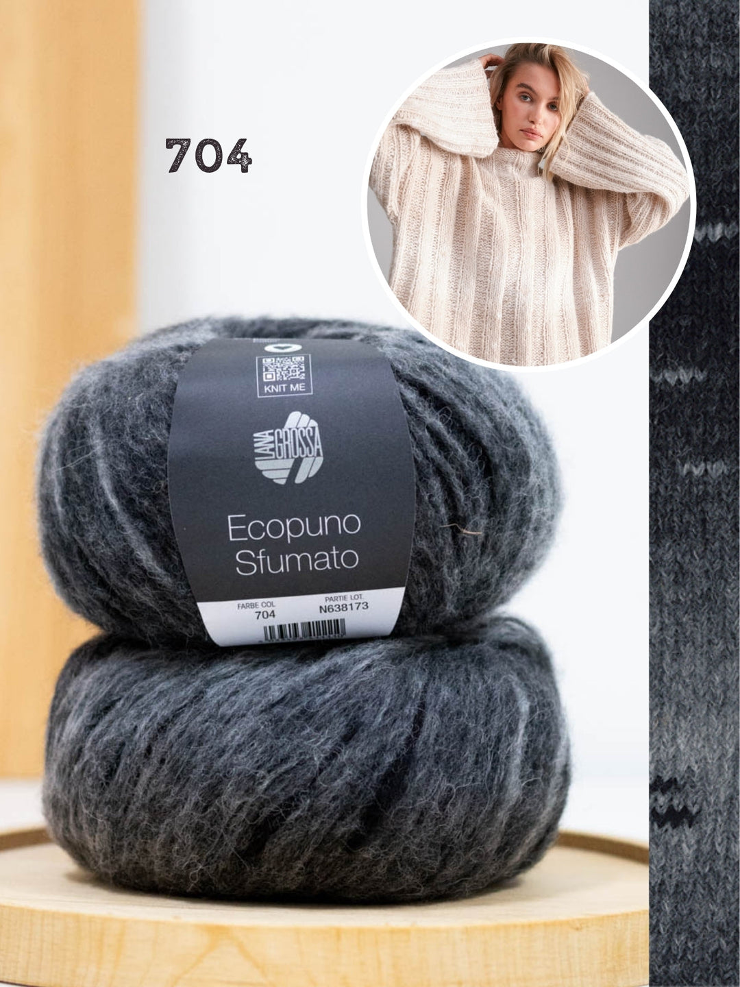 Strickpaket Ecopuno Sfumato Rippenpullover