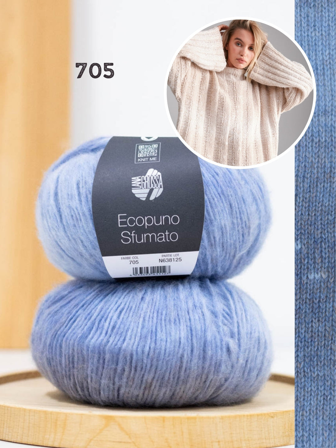 Strickpaket Ecopuno Sfumato Rippenpullover