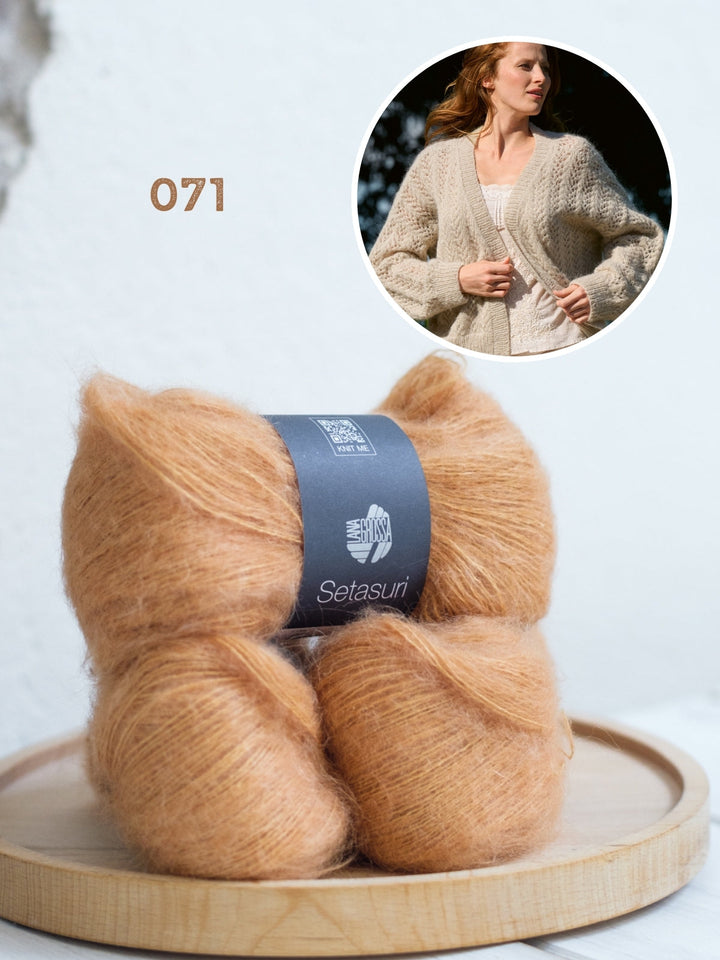 Strickpaket Setasuri Lochmuster-Cardigan