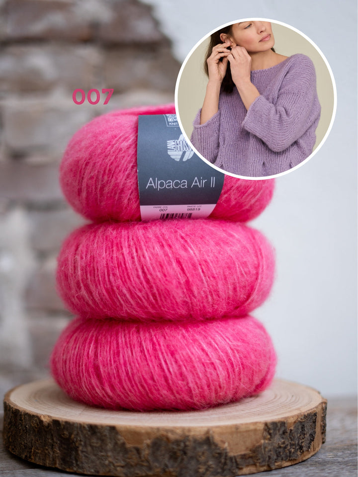 Strickpaket Alpaca Air II Top-down Peplum-Pullover
