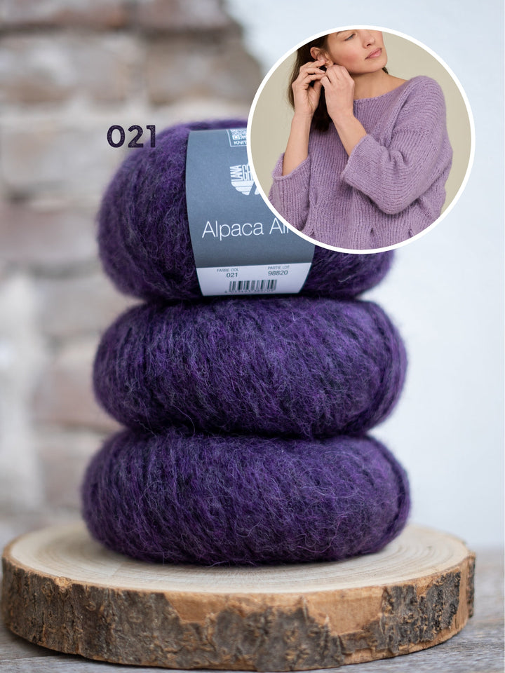 Strickpaket Alpaca Air II Top-down Peplum-Pullover