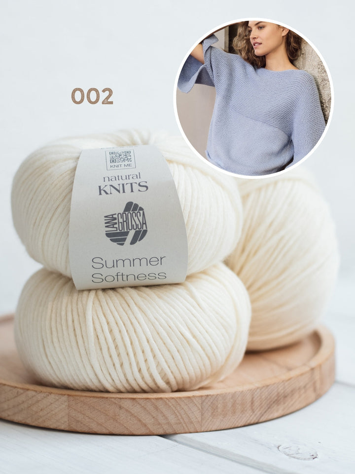 Strickpaket Summer Softness Pullover mit Rippenstruktur
