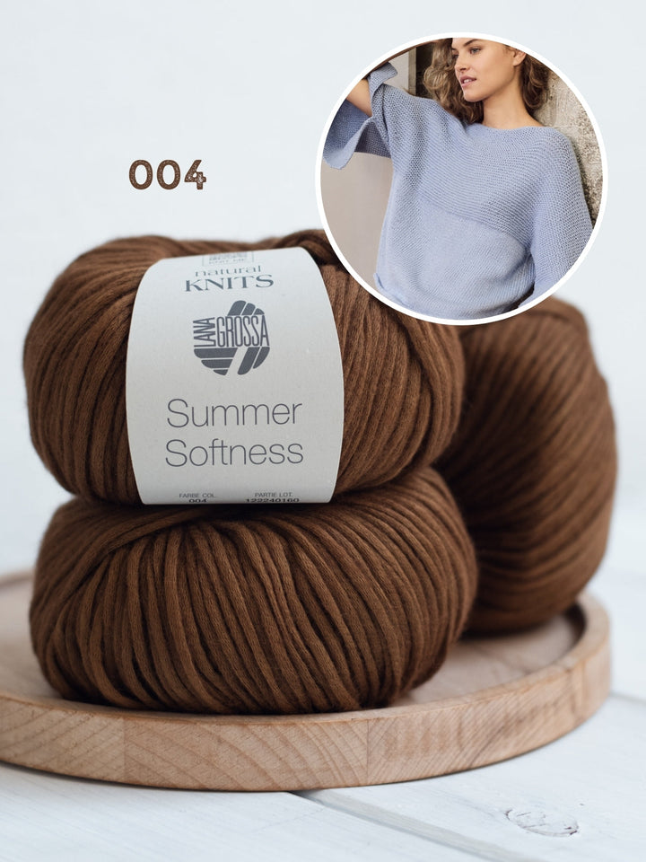 Strickpaket Summer Softness Pullover mit Rippenstruktur