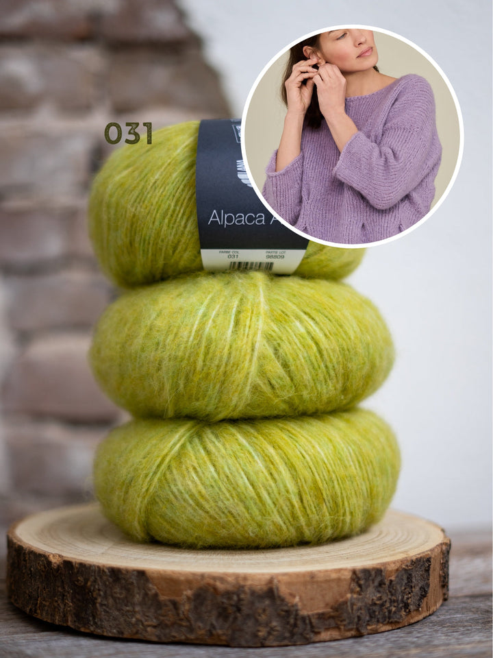 Strickpaket Alpaca Air II Top-down Peplum-Pullover