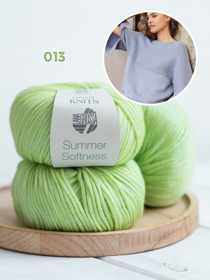 Strickpaket Summer Softness Pullover mit Rippenstruktur
