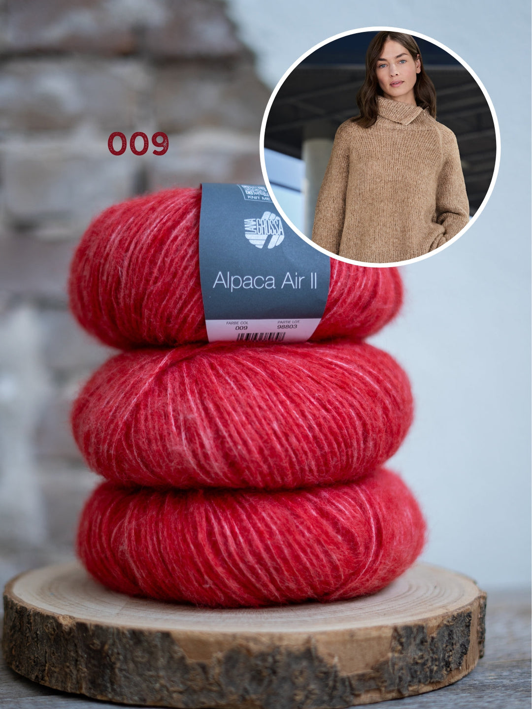 Strickpaket Alpaca Air II Top-down-Rollkragenpullover mit Reißverschluss