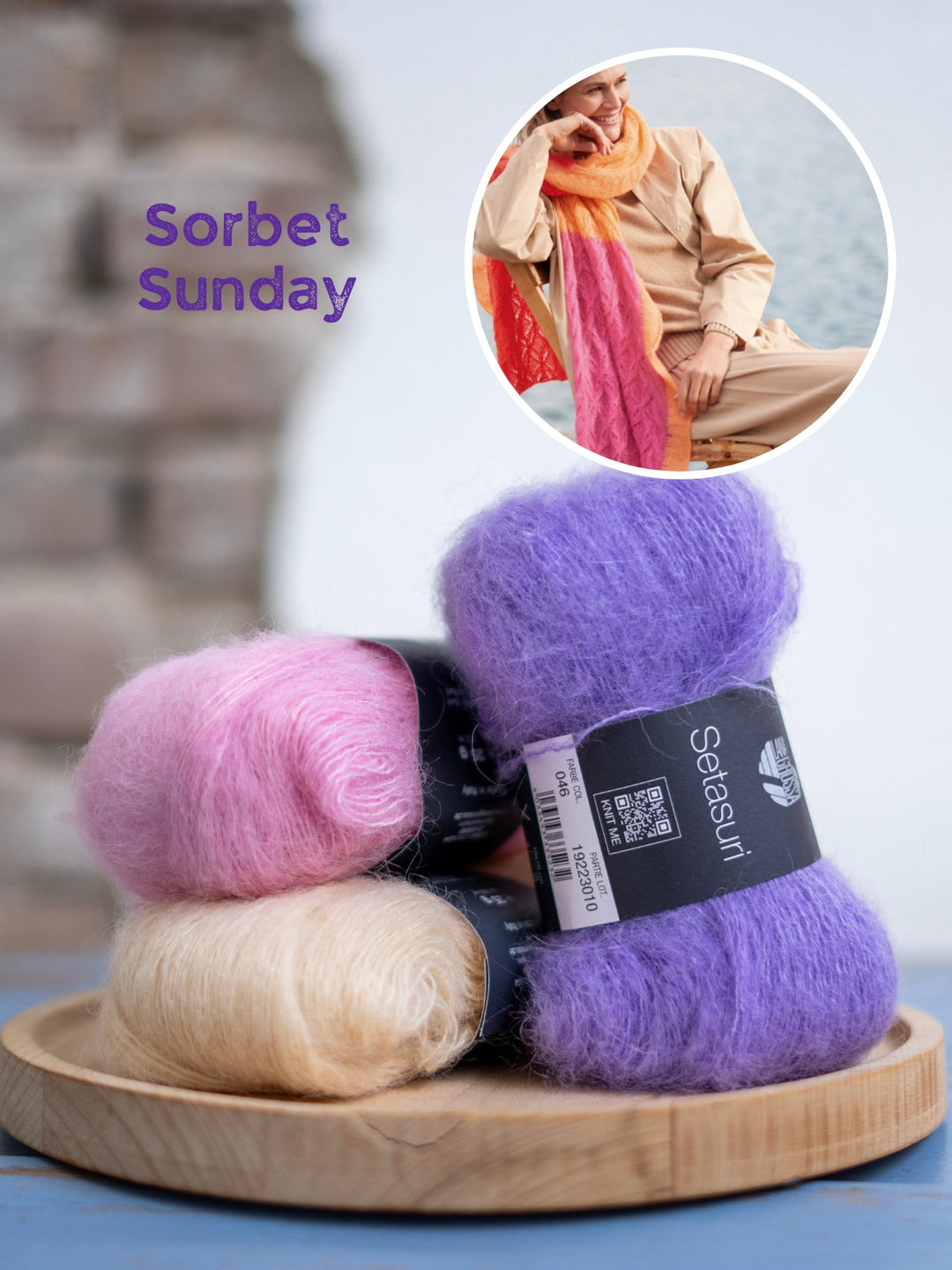Strickpaket Setasuri Colorblock Stola