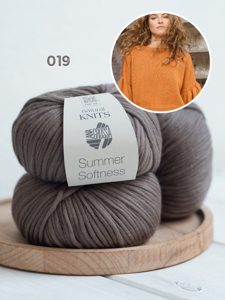 Strickpaket Summer Softness Shirt mit gerafften Ärmeln