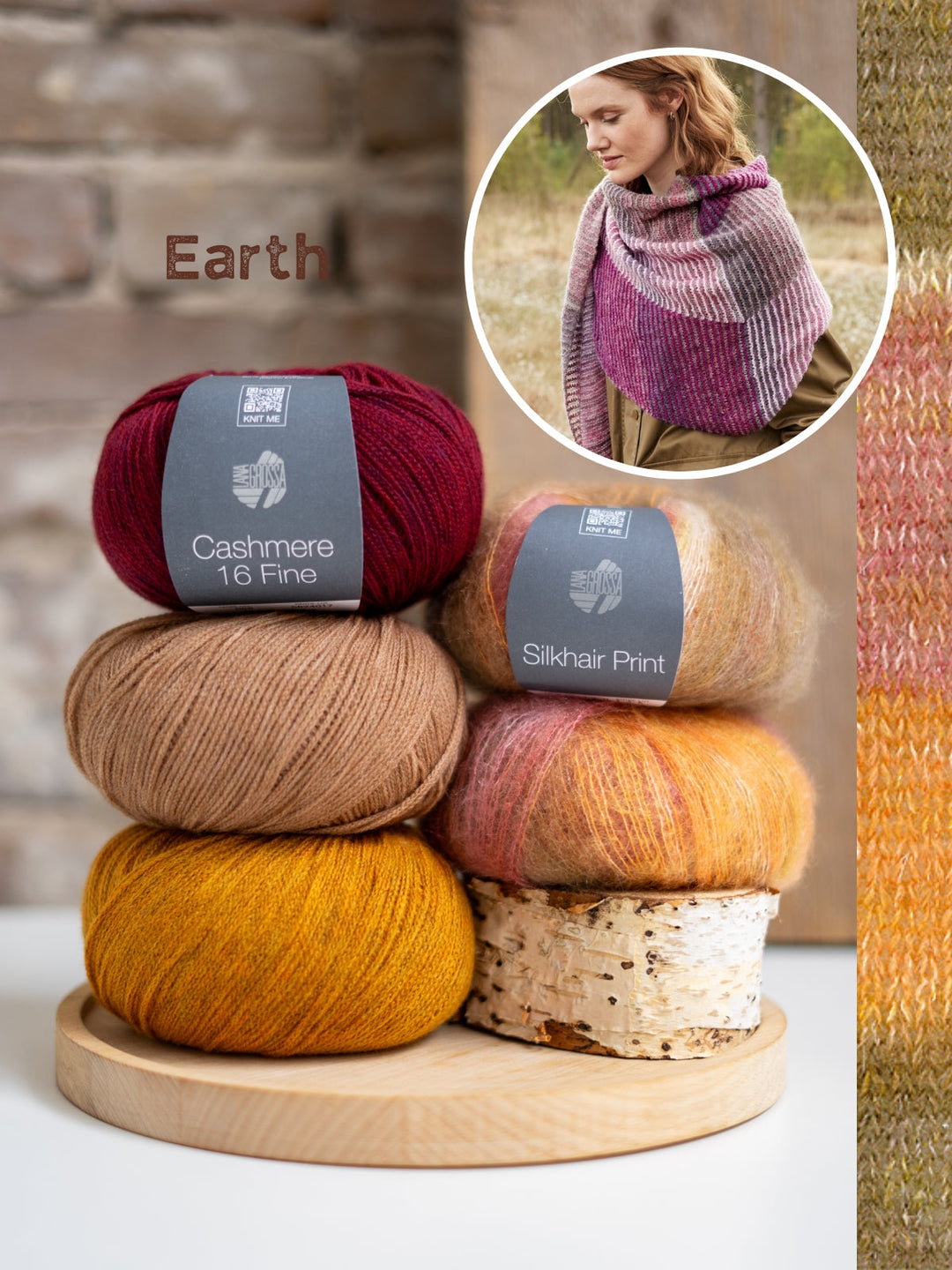 Strickpaket Silkhair Print &amp; Cashmere 16 Fine Dreieckstuch