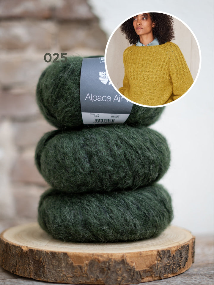 Strickpaket Alpaca Air II Top-down Raglanpullover