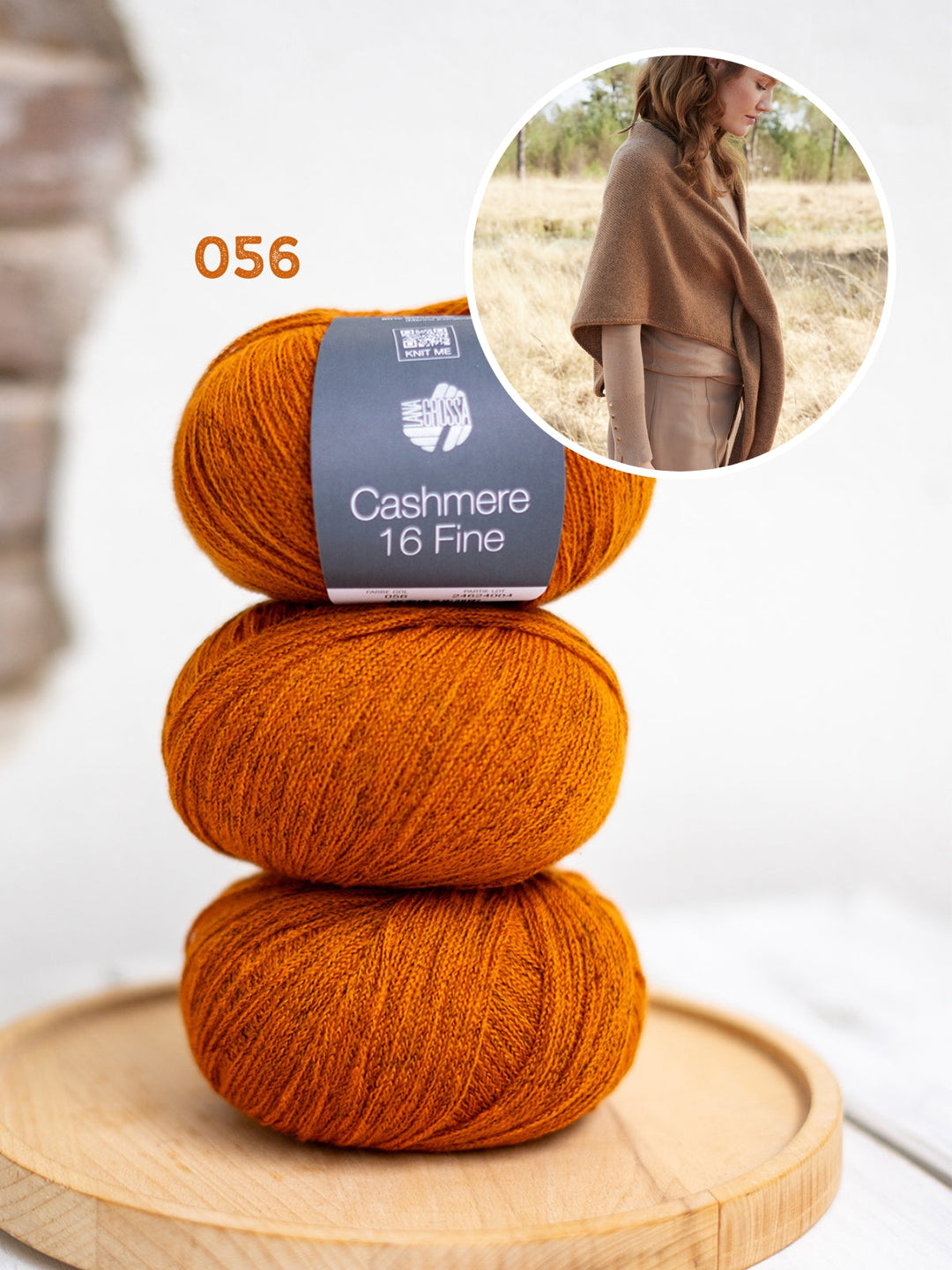 Strickpaket Cashmere 16 Fine Dreieckstuch mit Schlaufe