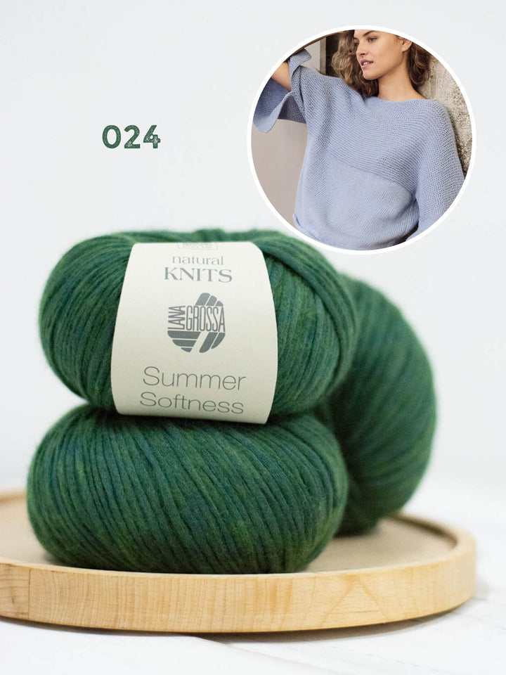 Strickpaket Summer Softness Pullover mit Rippenstruktur