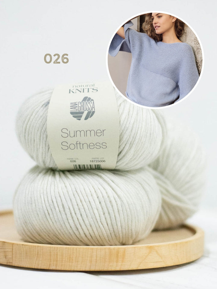 Strickpaket Summer Softness Pullover mit Rippenstruktur