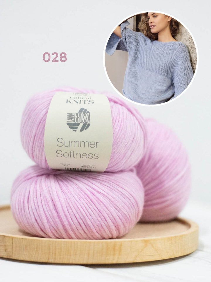Strickpaket Summer Softness Pullover mit Rippenstruktur