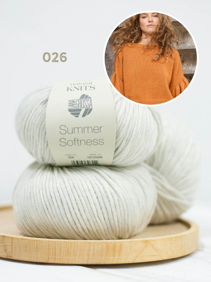 Strickpaket Summer Softness Shirt mit gerafften Ärmeln