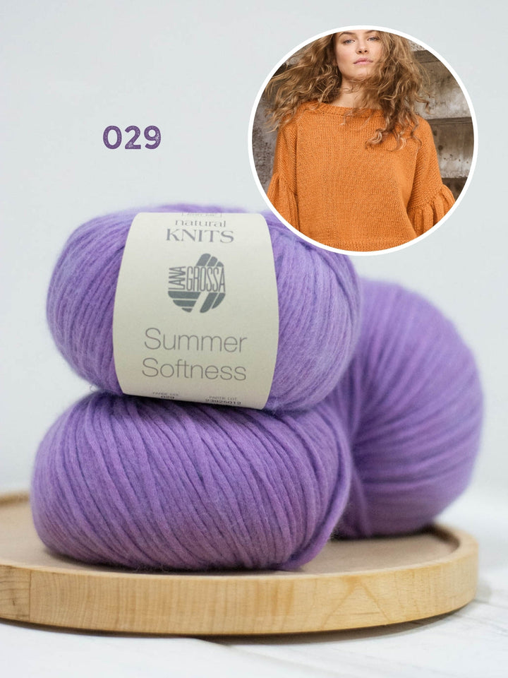 Strickpaket Summer Softness Shirt mit gerafften Ärmeln
