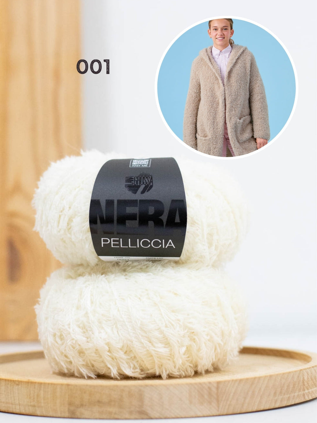 Strickpaket Pelliccia Mantel mit Kapuze