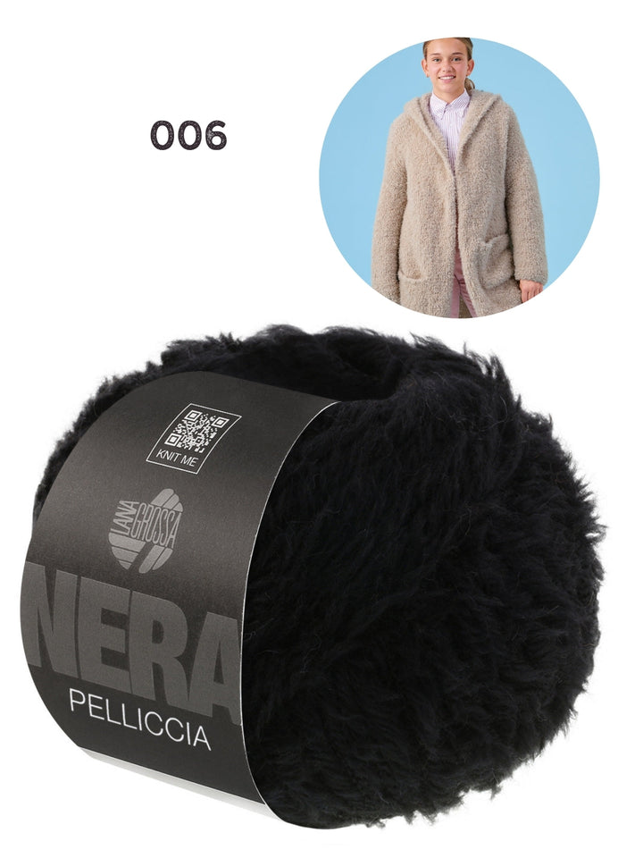 Strickpaket Pelliccia Mantel mit Kapuze