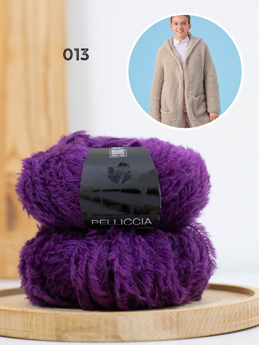 Strickpaket Pelliccia Mantel mit Kapuze