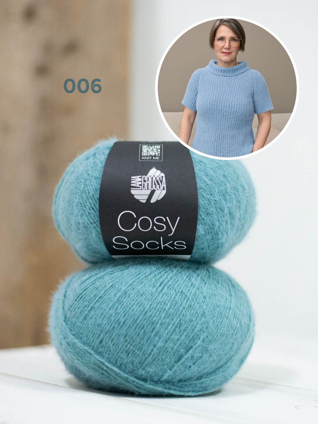 Strickpaket Cosy Socks Raglanpullover mit Halbarm