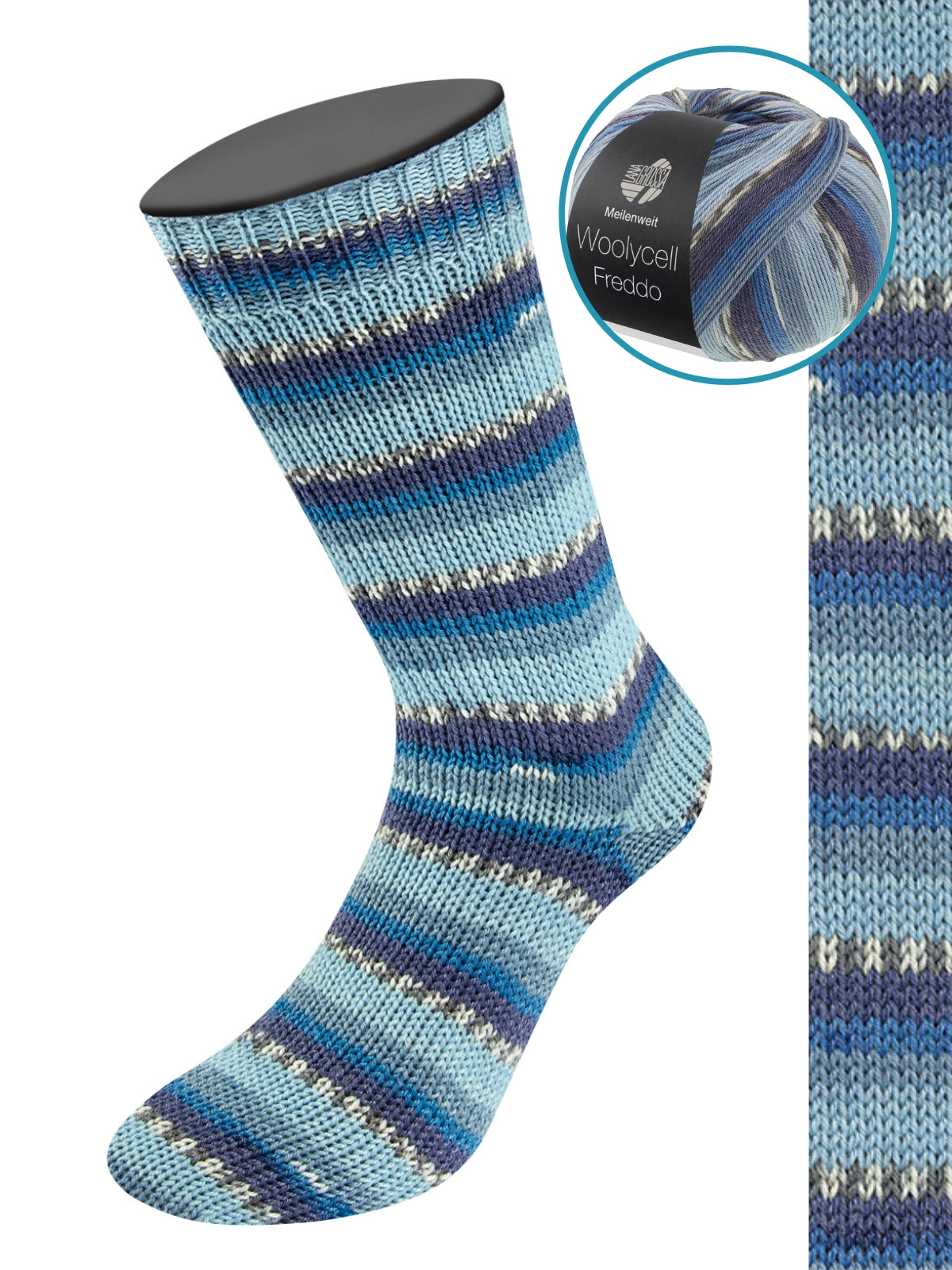 Woolycell Freddo 6041 Hell-/Pastell-/Graublau/Blau/Marine/Dunkel-/Silbergrau