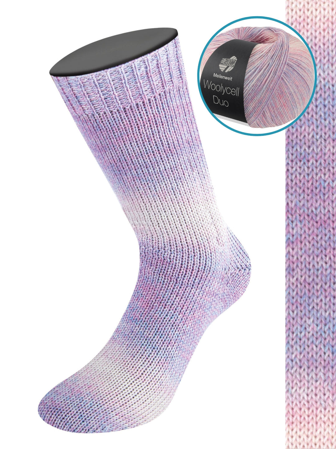 Woolycell Duo 6003 Blaulila//Rosa/Creme