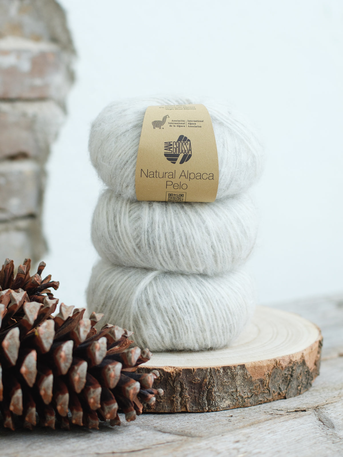 Natural Alpaca Pelo 002 Rohweiß/Zartgrau