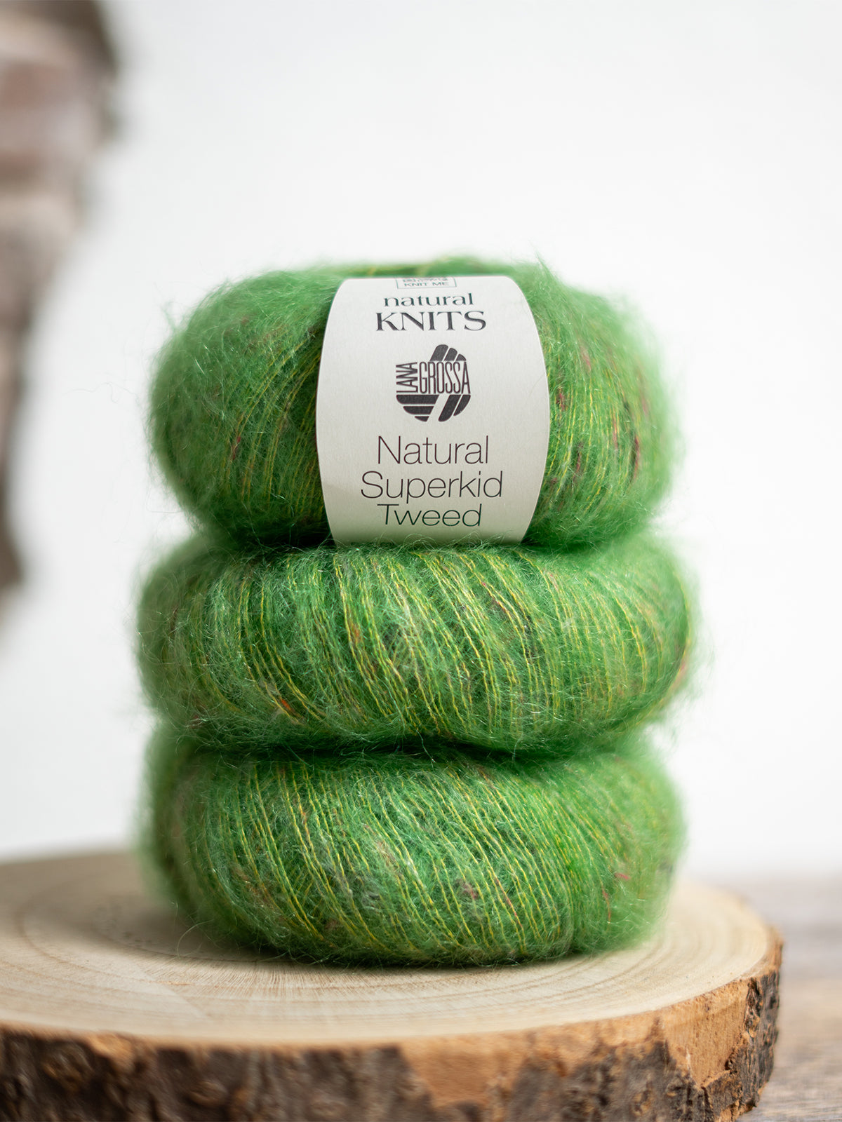 Natural Superkid Tweed 633 Apfelgrün