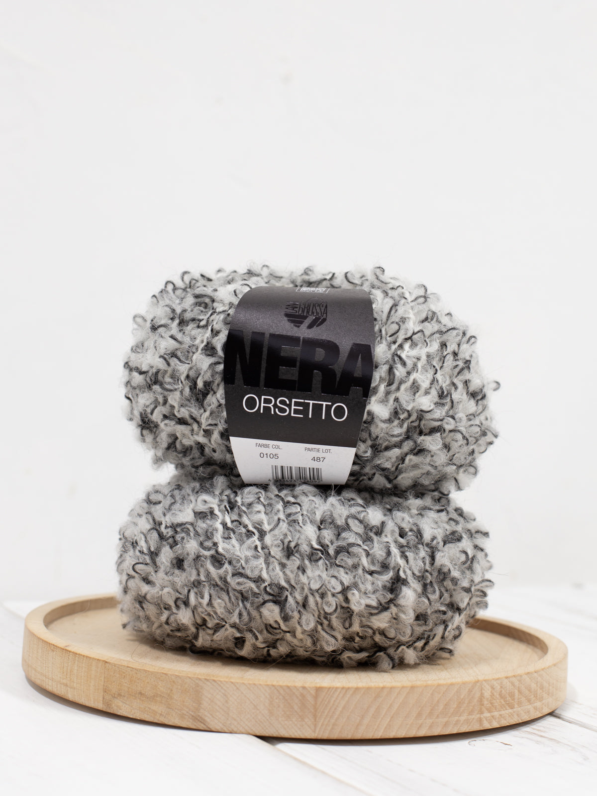 Orsetto Mouliné 105 Schwarz/Rohweiß