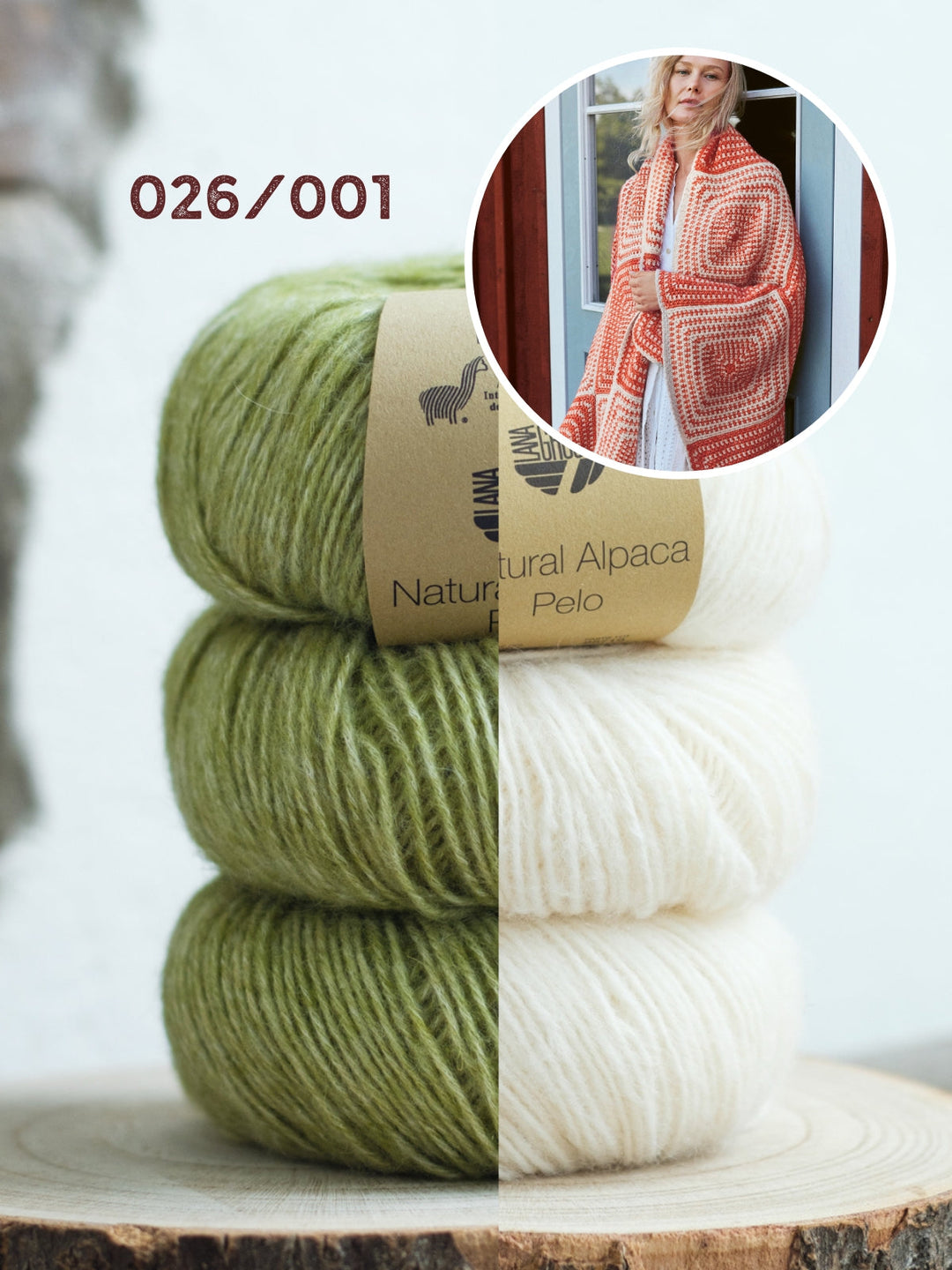 Häkelpaket Natural Alpaca Pelo Decke