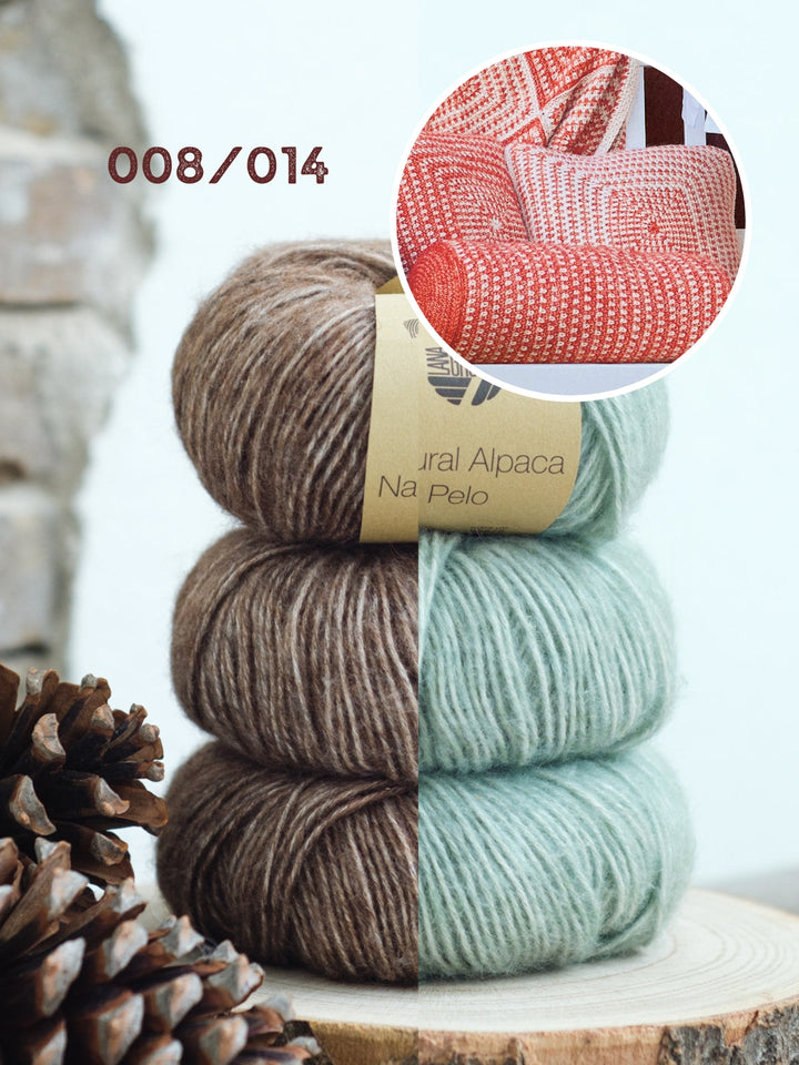 Häkelpaket Natural Alpaca Pelo zwei Kissenhüllen