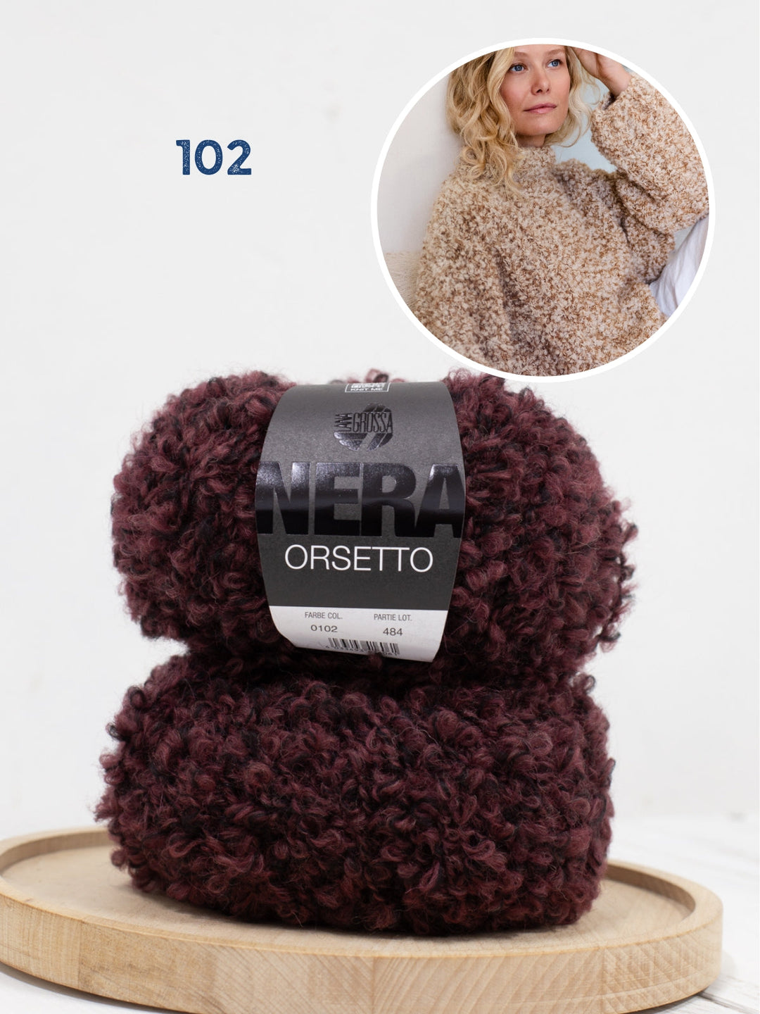 Strickpaket Orsetto Mouliné Pullover im falschen Patentmuster