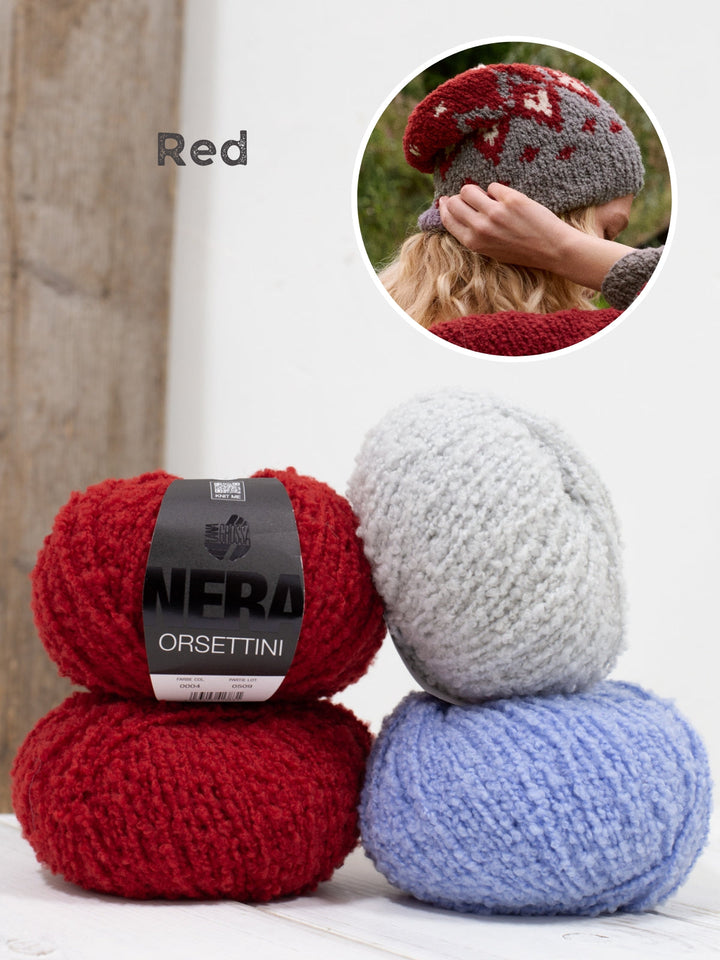 Strickpaket Orsettini Mütze mit Jacquardmuster